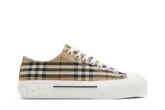 Кроссовки Burberry Check Cotton Sneakers, коричневый