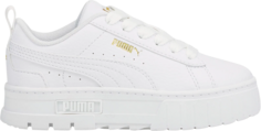 Кроссовки Puma Mayze Leather Little Kid White Team Gold, белый