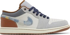 Кроссовки Air Jordan 1 Low SE Repaired Denim Swoosh, кремовый