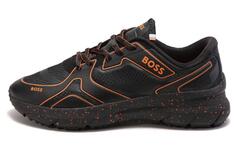 Кроссовки HUGO BOSS Lifestyle Shoes Men Low-top Scar Black/Brown, черный/оранжевый